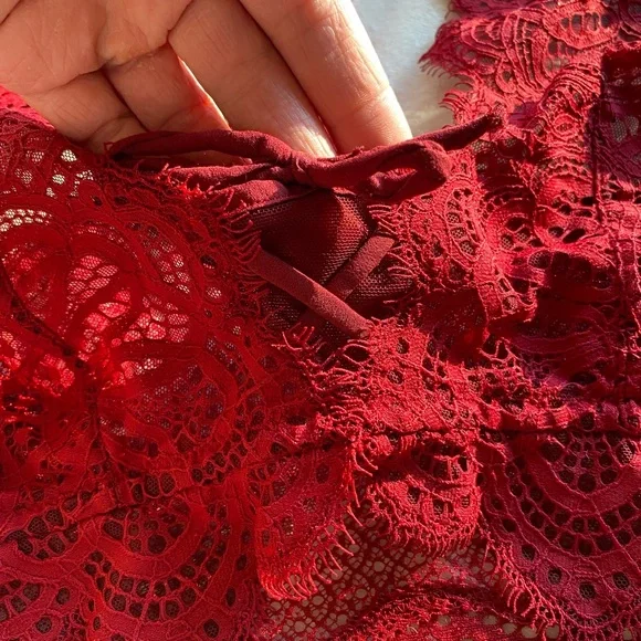 Victoria's Secret Red Lace Racerback Bralette - Picture 3 of 8